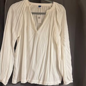 NWT Old Navy White Long Sleeve Blouse Medium